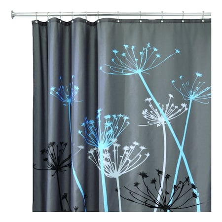 IDesign 72 In. H X 72 In. W Gray Thistle Shower Curtain Polyester